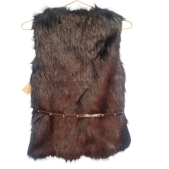 NWT Entro Faux Fur Vest Black size Small - Picture 2 of 7